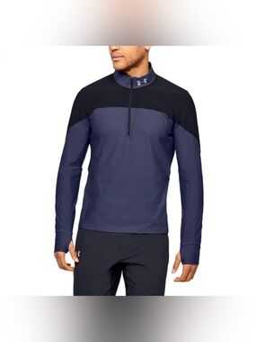 Under Armour HeatGear Run 1/4 Zip Blue Men Sz XXL Sweatshirt Pullover